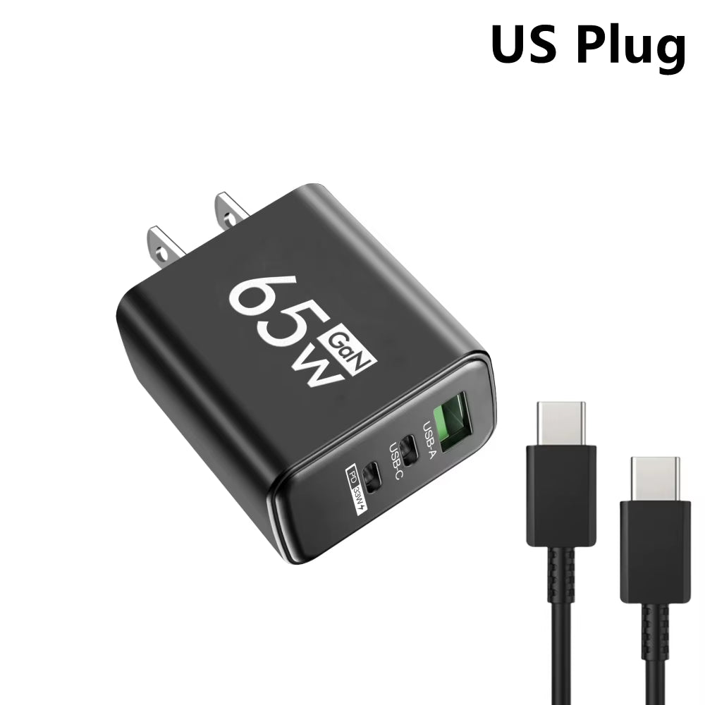 3 Ports Quick Charge USB Charger PD Type C Fast Charging Adapter Wall EU US KR Plug Charger for Iphone 16 Xiaomi Samsung Huawei