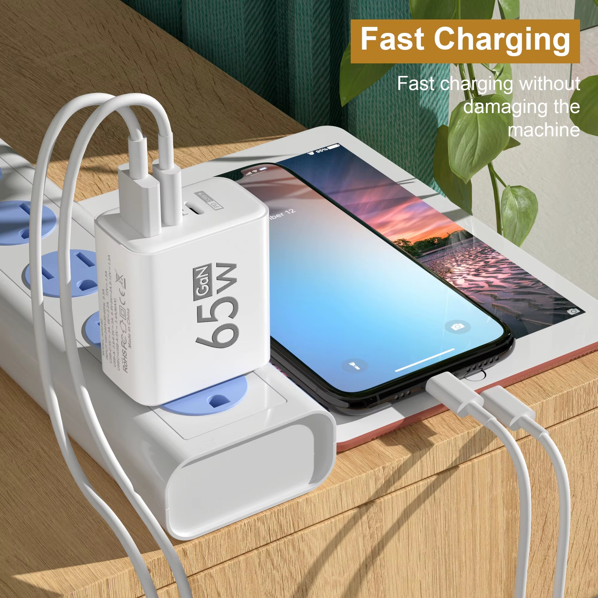 3 Ports Quick Charge USB Charger PD Type C Fast Charging Adapter Wall EU US KR Plug Charger for Iphone 16 Xiaomi Samsung Huawei