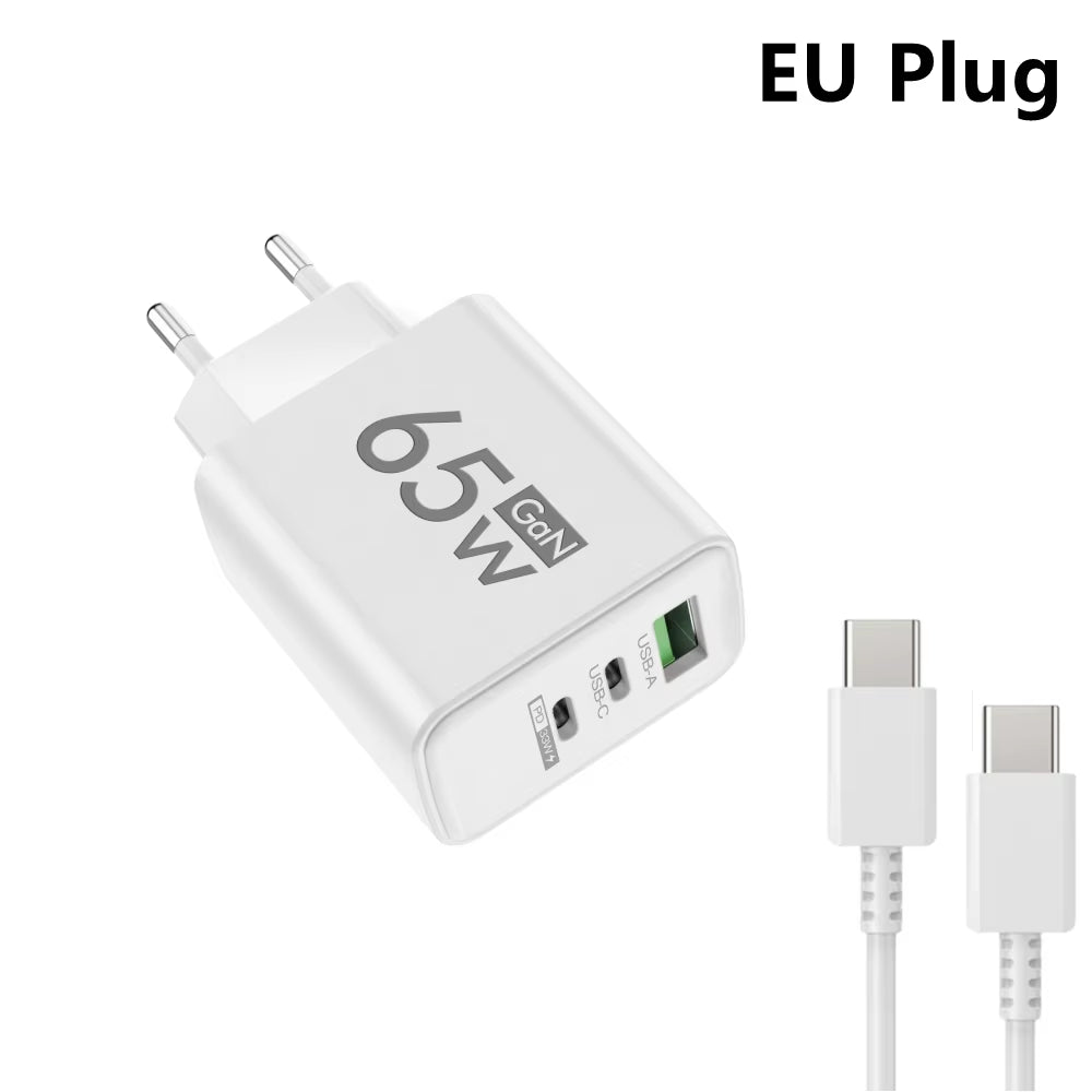 3 Ports Quick Charge USB Charger PD Type C Fast Charging Adapter Wall EU US KR Plug Charger for Iphone 16 Xiaomi Samsung Huawei